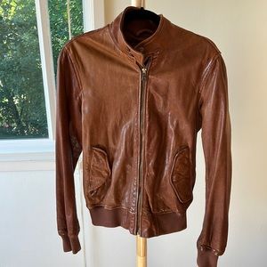 Real leather jacket from Gap. Hardly worn